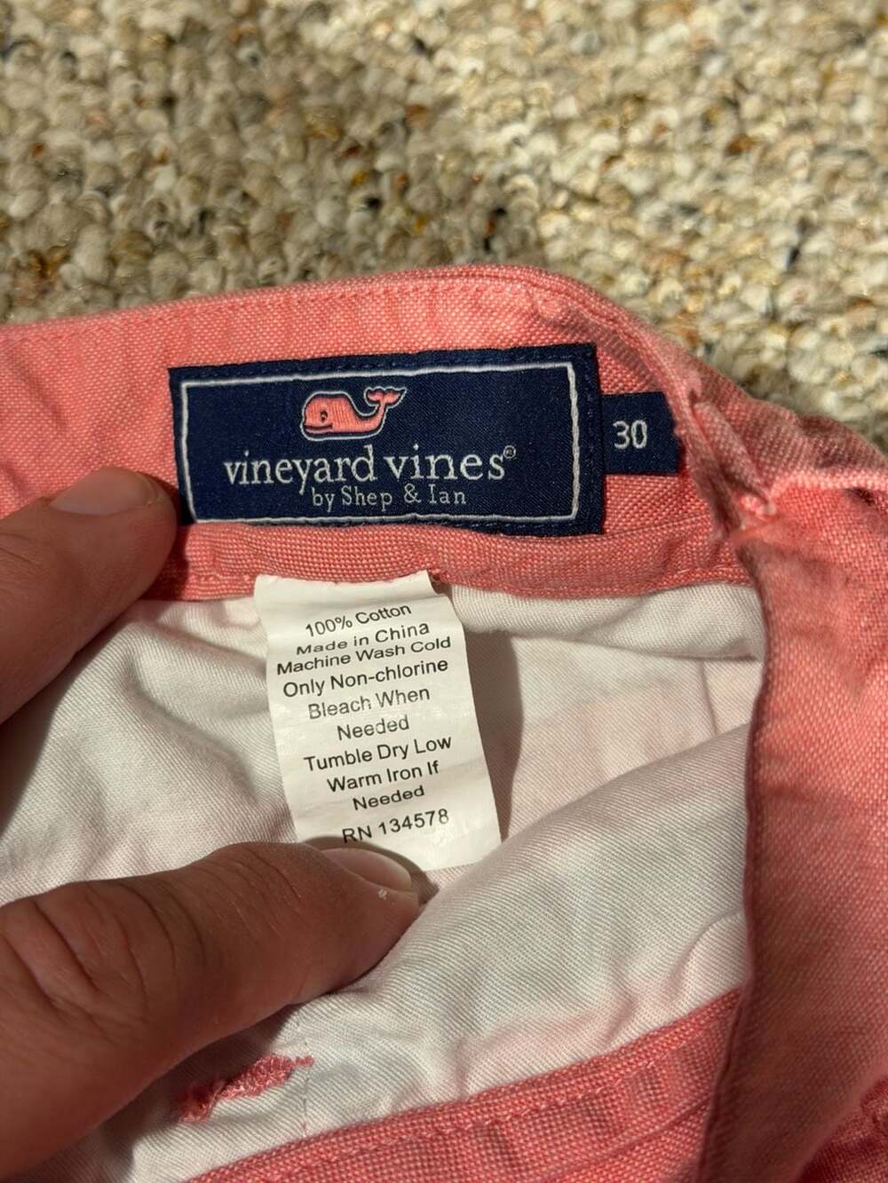 Vineyard Vines Seaward Stripe Cotton Oxford Breaker Shorts 9" inseam Mens sz 33 - Picture 2 of 6